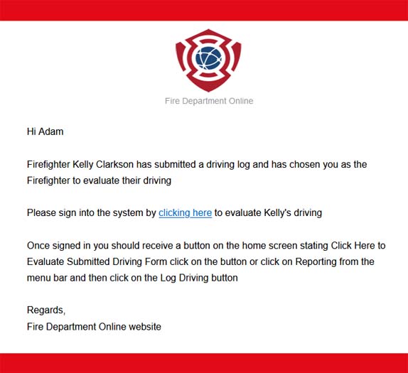 Firefighter Evaluator email