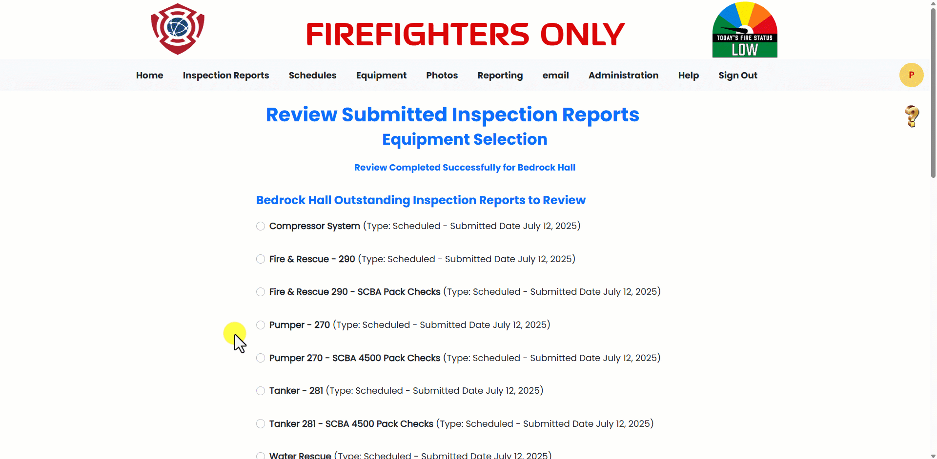 Inspection Report Review